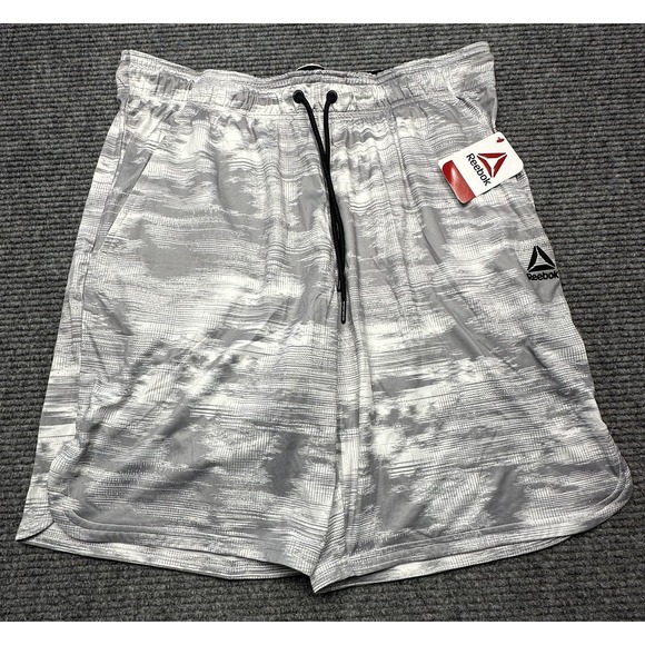 Reebok Shorts Mens Large Gray Athletic Quick Dry Lightweight 9" Inseam New - Picture 1 of 8